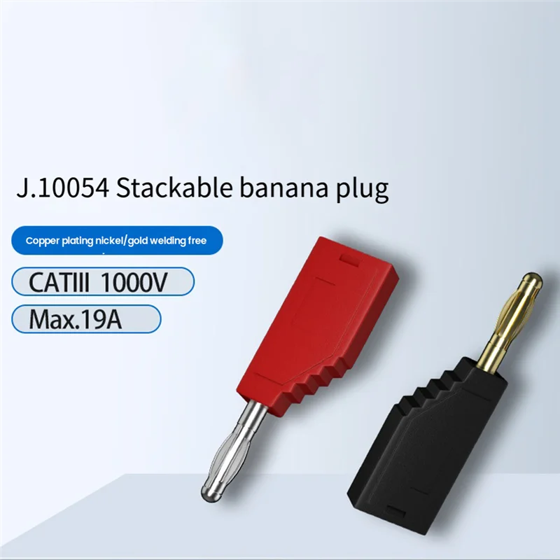 A97I-10Pcs/Set Connector Plug J.10054 4Mm Stackable Plug Banana Plug Face Connector Wire Multi-Function Plugs