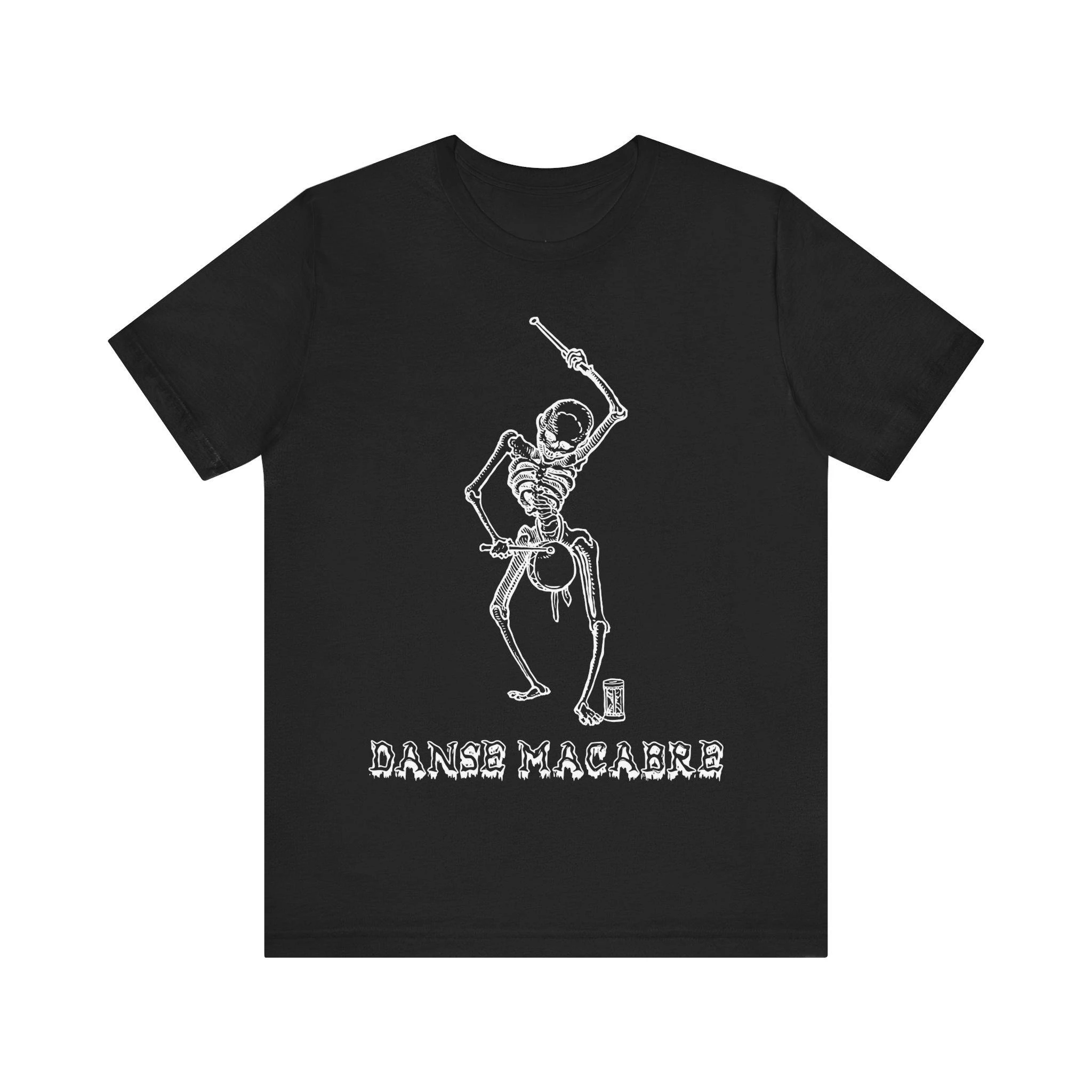 Danse Macabre Vintage Gothic Art Shirt Dance of Death T-shirt Creepy Goth T-shirt Memento Mori Spooky Medieval Unisex Men Tee