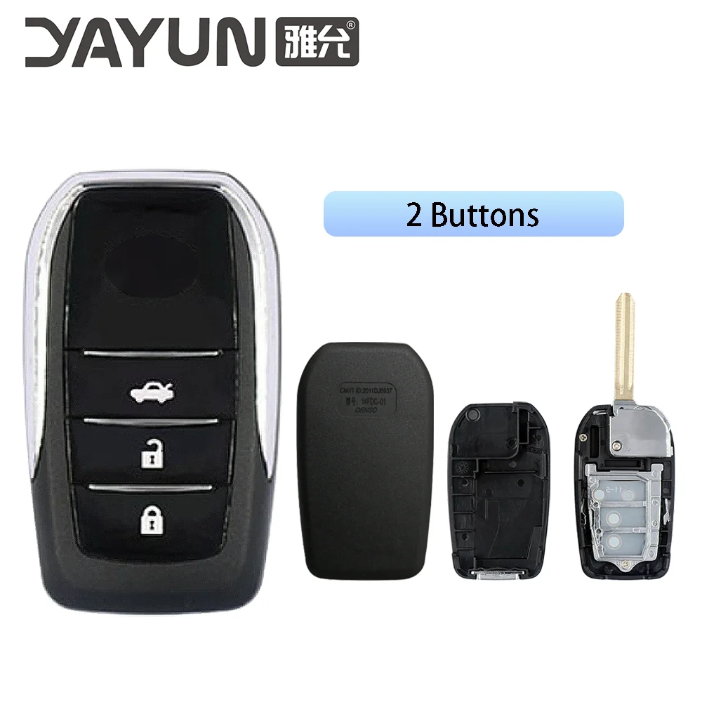 

5 шт. YAYUN AKTYF130, 3 кнопки, необрезанный TOY43, пустой лезвие для ключей, модификация, удаленный откидной чехол для автомобильного ключа, замена для Toyota