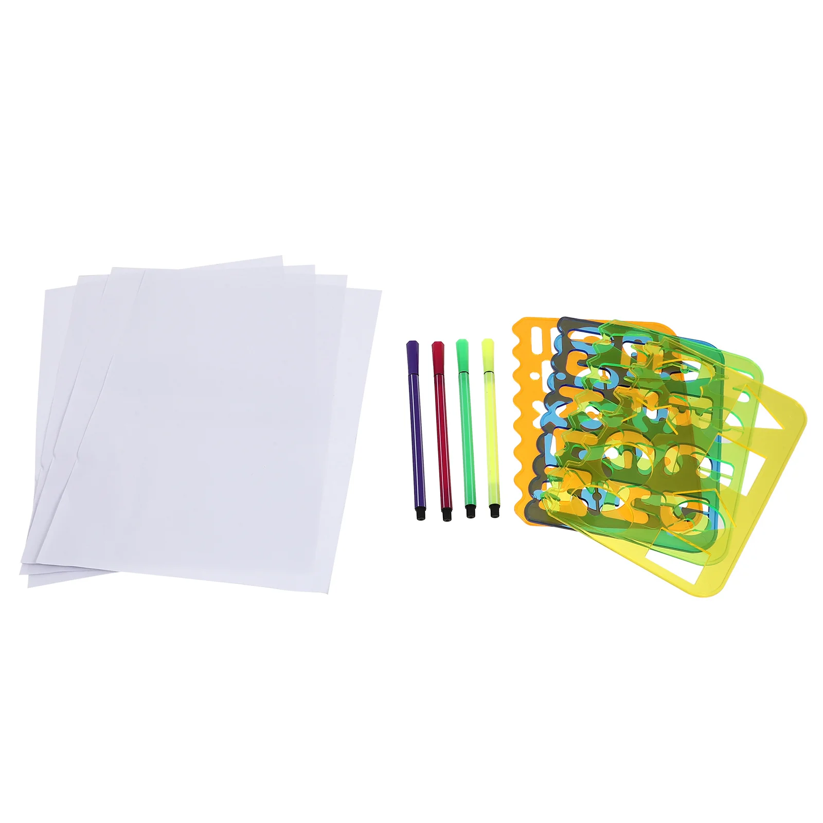 

1Set Environmental Stencils Rulers Set Waterproof Washable Alphabet Stencils for Painting Learning Tool