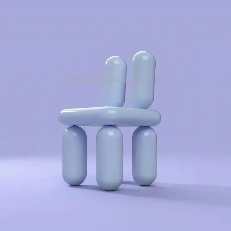 Designer Creative Special-Shaped Balloon Chair, Modern Art Dopamine Color Fiberglass Single Lounge Chair