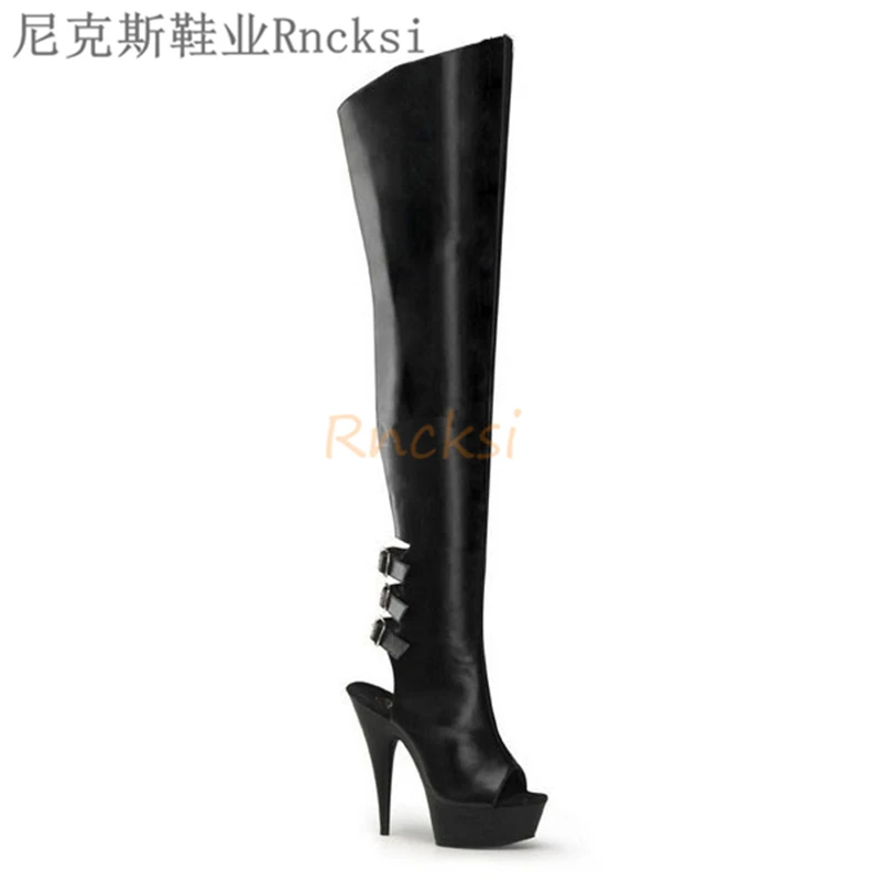 Rncksi Plus Size 34-46 Lady Sexy Over Knee Thigh High Boots Women Autumn Fashion Thin High Heels Platform Women Shoes Woman