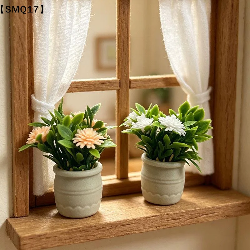 1Pcs Miniature Gypsophila Potted Plant For Model House Living Room Decoration Mini Landscape Crafts【SMQ】