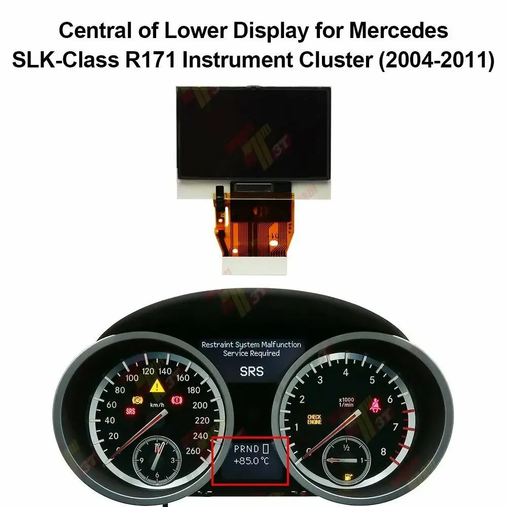 Central of Lower LCD Display for Mercedes SLK-Class R171 SLK280 SLK300 SLK350 SLK55 Gauge Cluster Pixel Repair 2005-2011