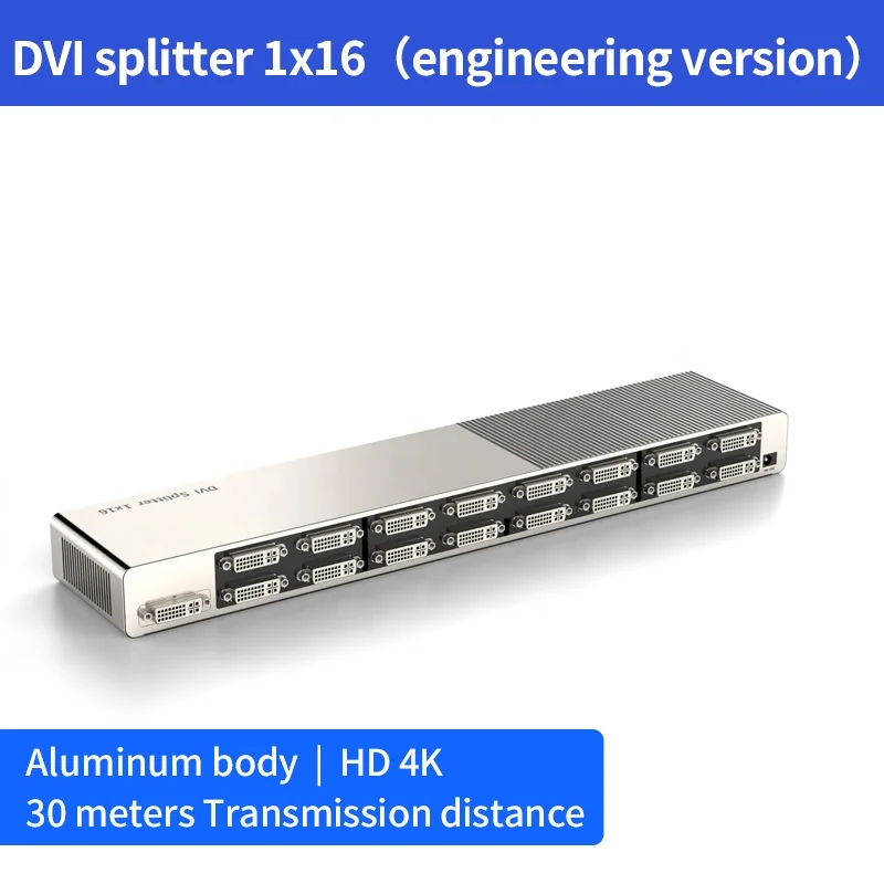 Разветвитель DVI 1x16 1080P при 60 Гц Видеоразветвитель 30 м Поддержка сращивания экрана Функция каскада с 3 рычагами