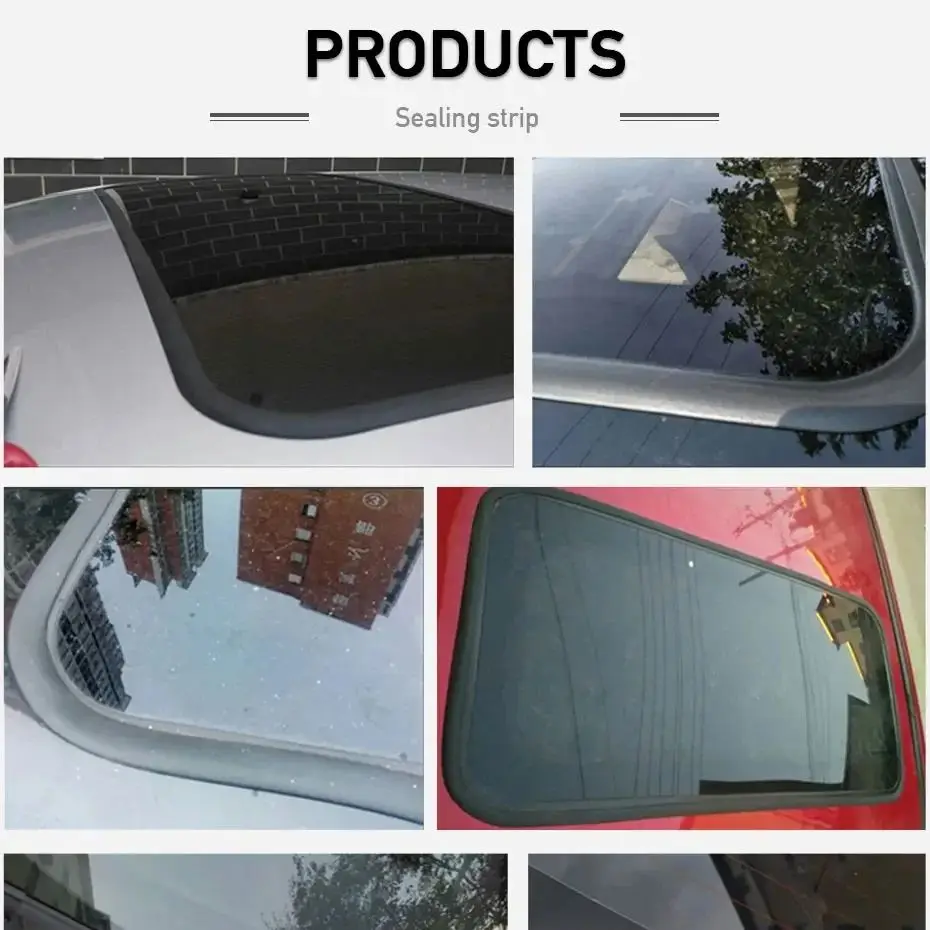 Car Roof Rubber Seal Strip Car Window Rubber Weatherstrip Seal Trim Cover Seal Strip Noise Insulation for Car Accessori Sealants
