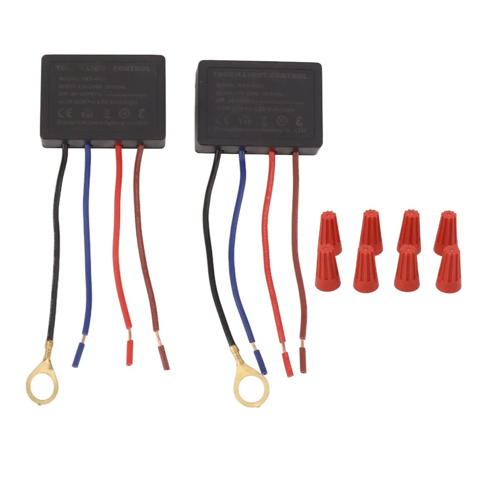 2pcs Portable 3 Way Touch Sensor Dimmer 110-230V 20-100W Touch Dimmer Module Lamp Replacement Sensor Repair Parts