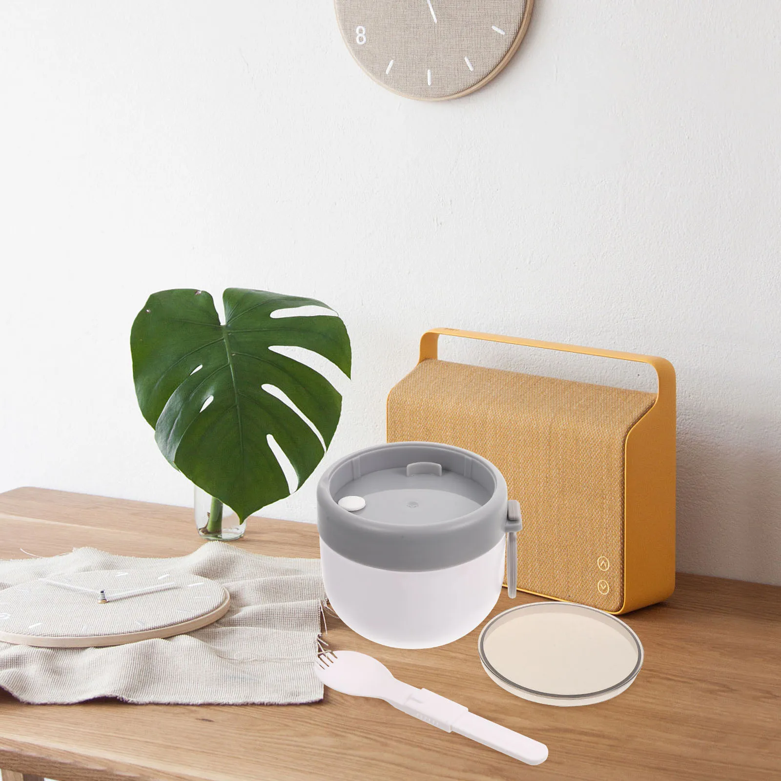 

1 set 1 Set Stainless Steel Oatmeal Cup 350Ml Portable Breakfast Container Leakproof Soup Milk Food Jar For Travel Home Office