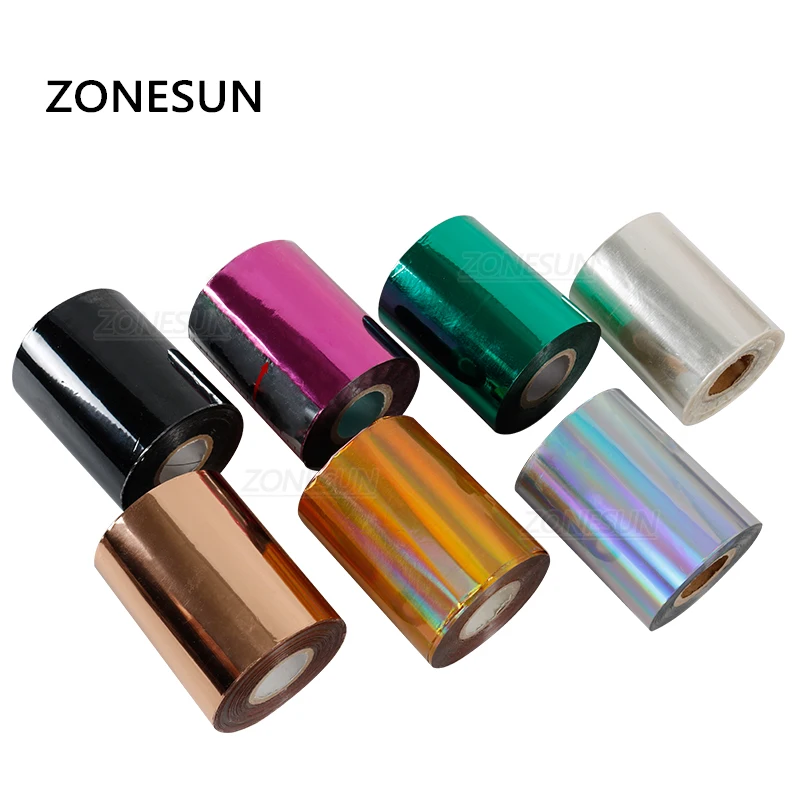 ZONESUN-rollos de papel de estampado en caliente, papel dorado anodizado de transferencia de calor para billetera de cuero PU, artesanía de