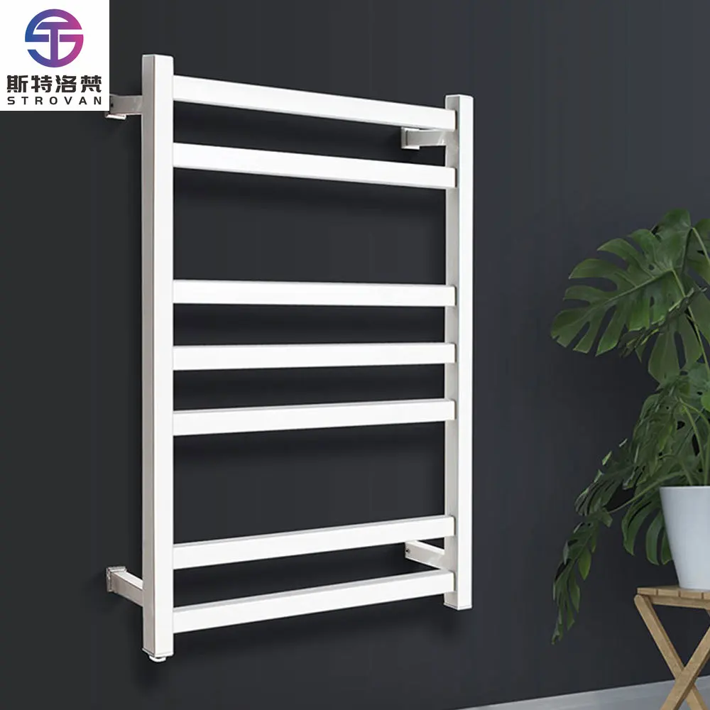 

White or Black Color square Tube Switch Heated Towel Rail