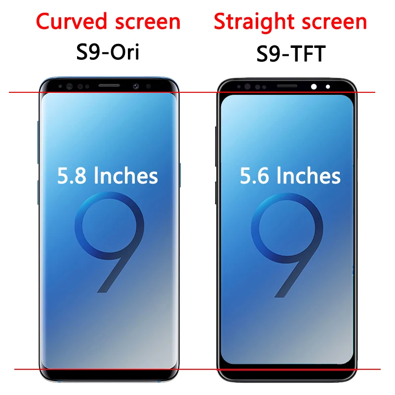 New TFT Quality for Samsung S9 LCD G960 G960F G960N G9600 G Display Touch Screen Digitizer S9 Display With Frame Replacement