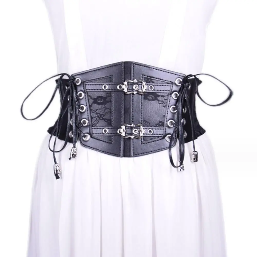 Moda pizzo elastico da donna fascia elastica cravatta corda cintura cinture gotico punk cinturino in pelle per le donne