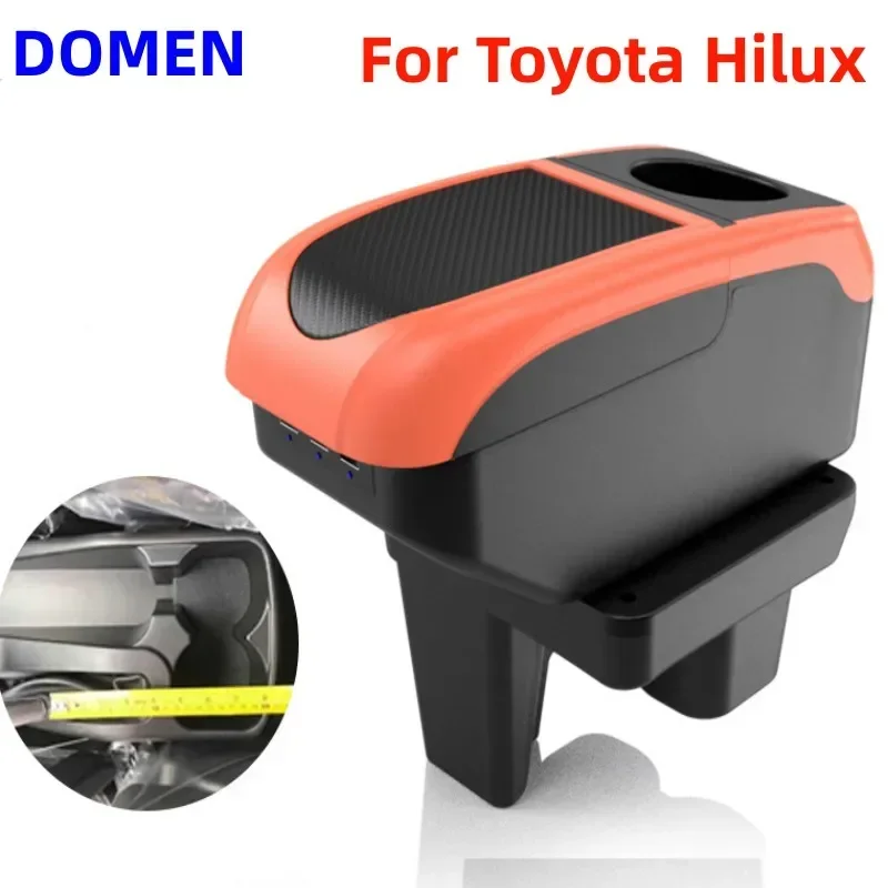 

NEW For Toyota Hilux Armrest Box Special modified interior accessories for the central armrest box Large Space Dual Layer USB