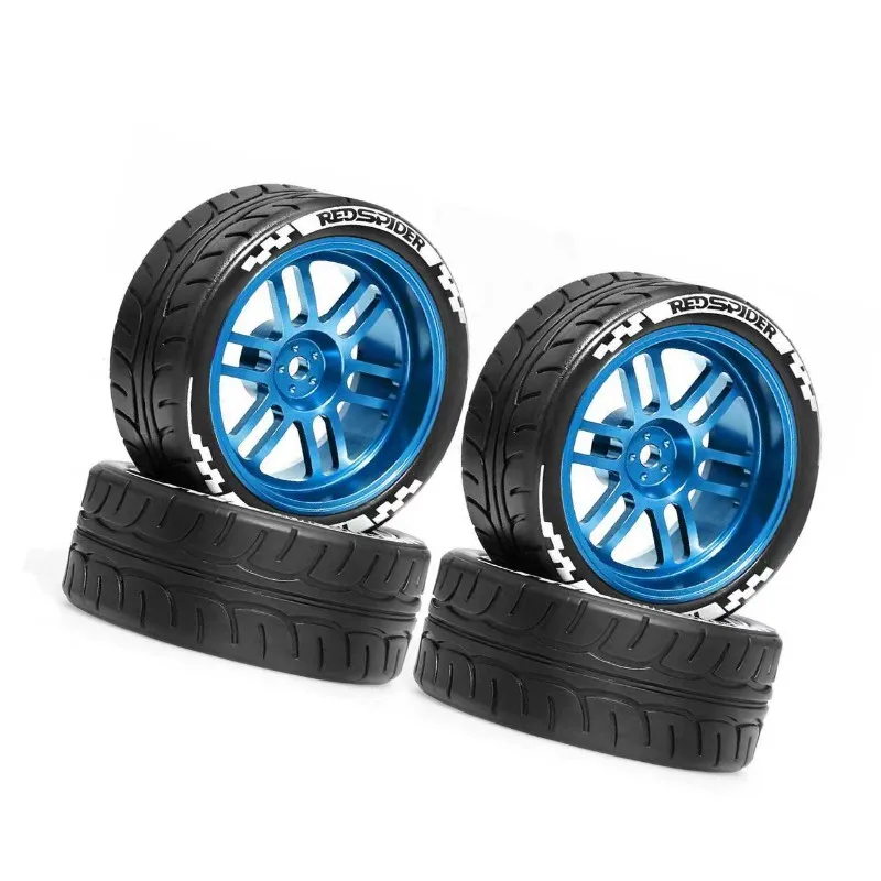 YSUN-For Wltoys 24016 124019 144002 1/18 RC Car Replacement Parts- 4Pcs RC Car Tires Featuring Metal Rims Upgrade Kit