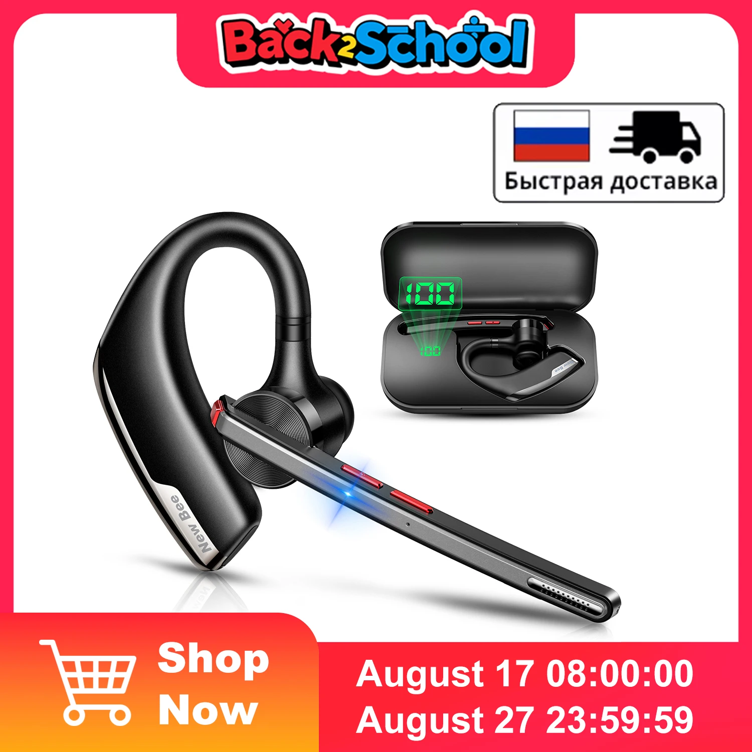 سماعات بلوتوث لاسلكية جديدة Bee M51 V5.2 مع بطارية 500 مللي أمبير في الساعة ثنائي الميكروفون CVC8.0 سماعات أذن لقيادة الأعمال المانعة للضوضاء