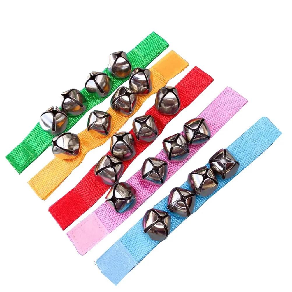 10Pcs Baby Hand Bell Rattle Wristband Durable Dance Performance Bracelet Cheerleading Party Decoration Rattle Bracelet for Kid