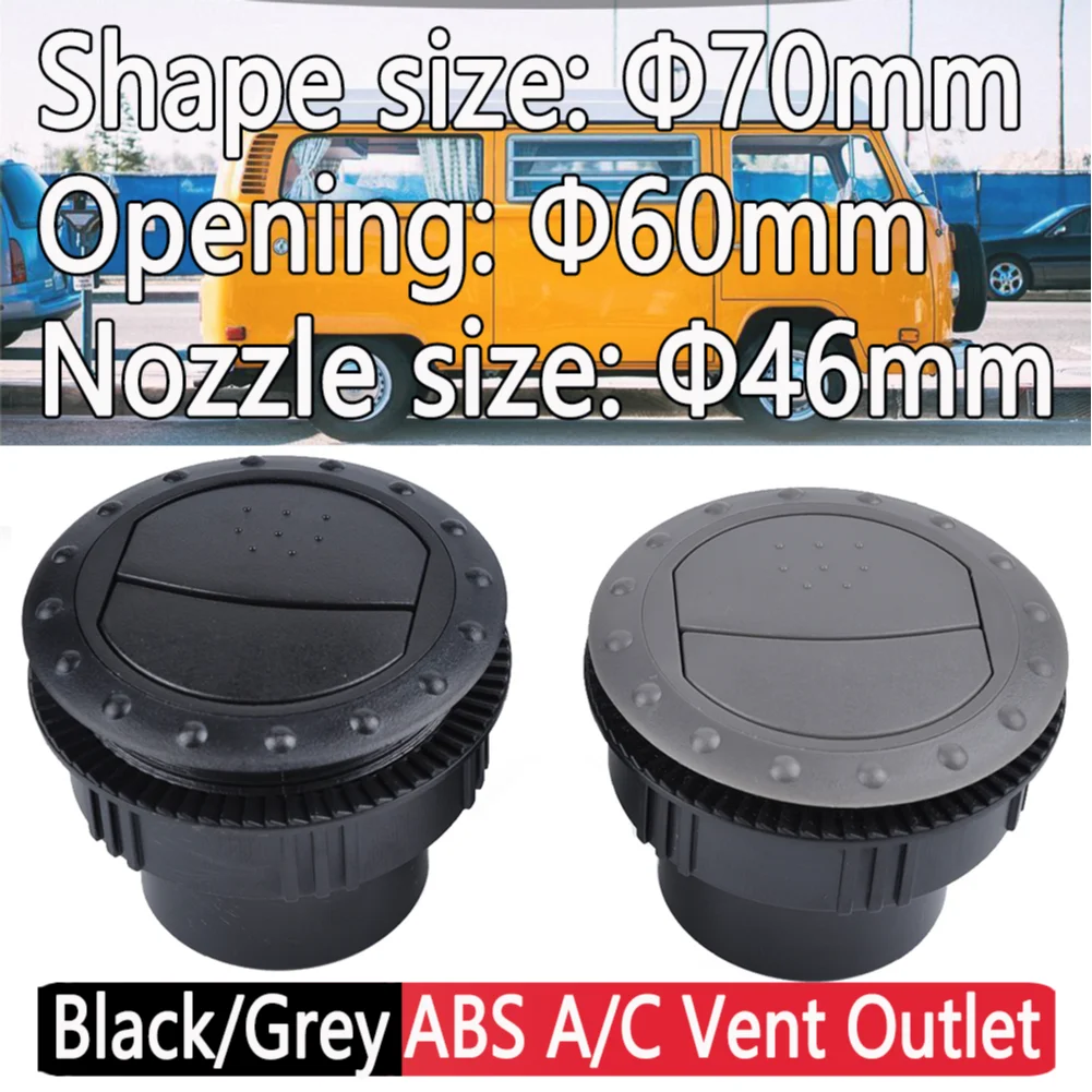 Ventilasi AC Outlet untuk mobil, Bus RV Yacht ATV 60mm ABS A/C ventilasi udara keluar berputar Interior langit-langit bulat