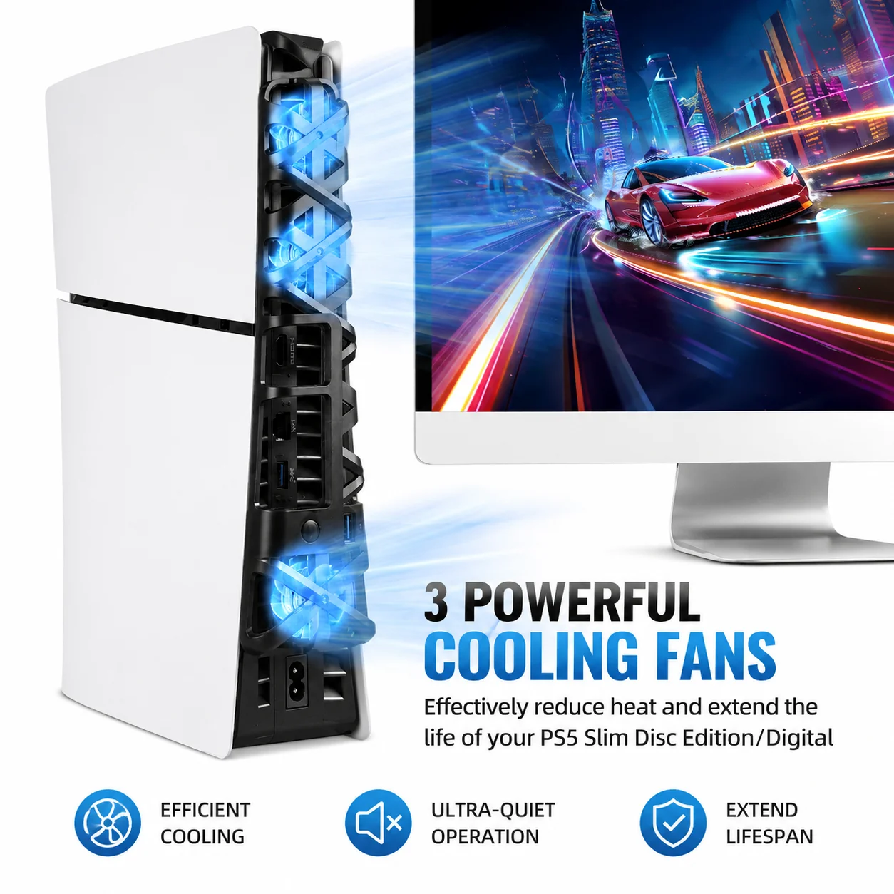 PS5 슬림 디스크/디지털 콘솔용 냉각 팬 USB 3. - Console Cooling Fan 리뷰 및 가격