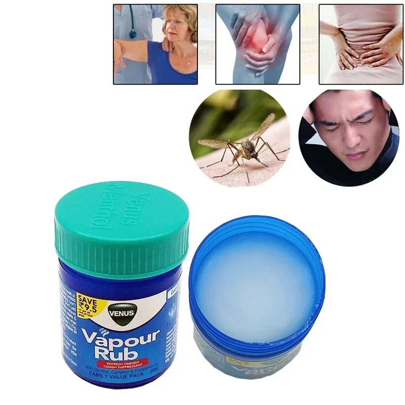 Vapour Rub Branco Cooling Balm Pomada, Anti Mosquito, tontura, longa duração