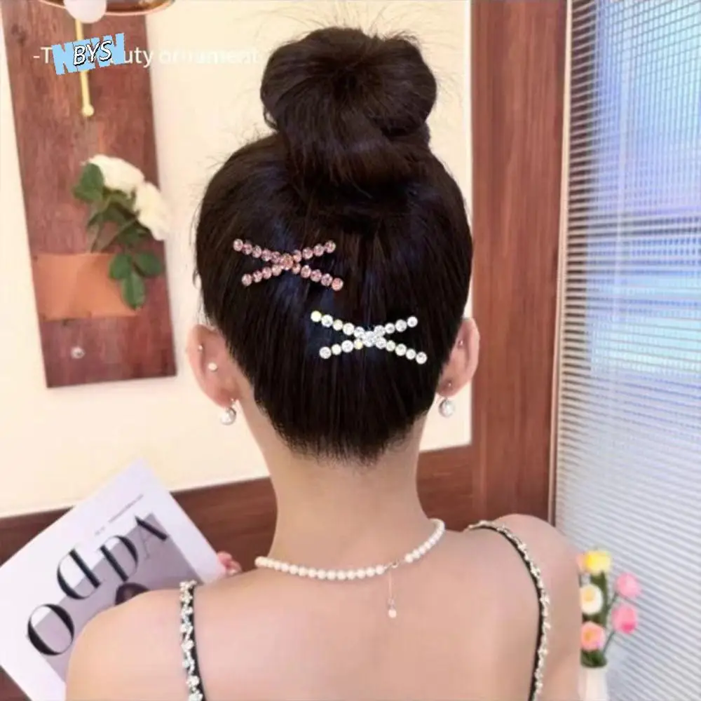 

Creative Zircon Rhinestone Hair Clip Diamond Small Hair Clip Cross Hairpin Geometric Geometry Streetwear