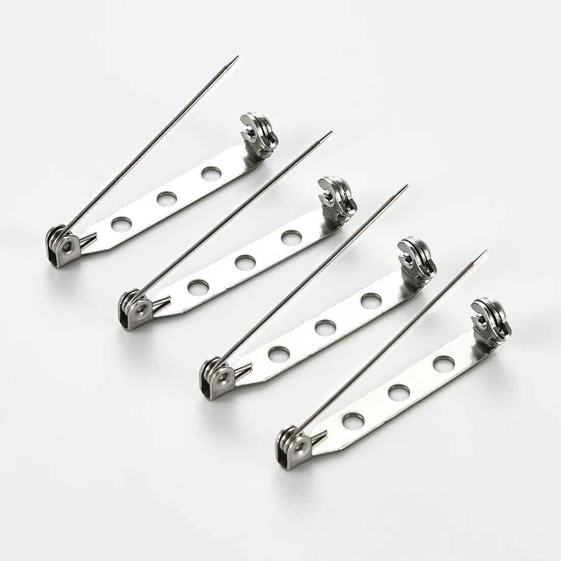 10Pcs Stainless Steel Brooch Bar Pins 17/25/32/38MM Safety Catch Locking Pin Backs For Badge Name Tag DIY Jewelry Making Crafts
