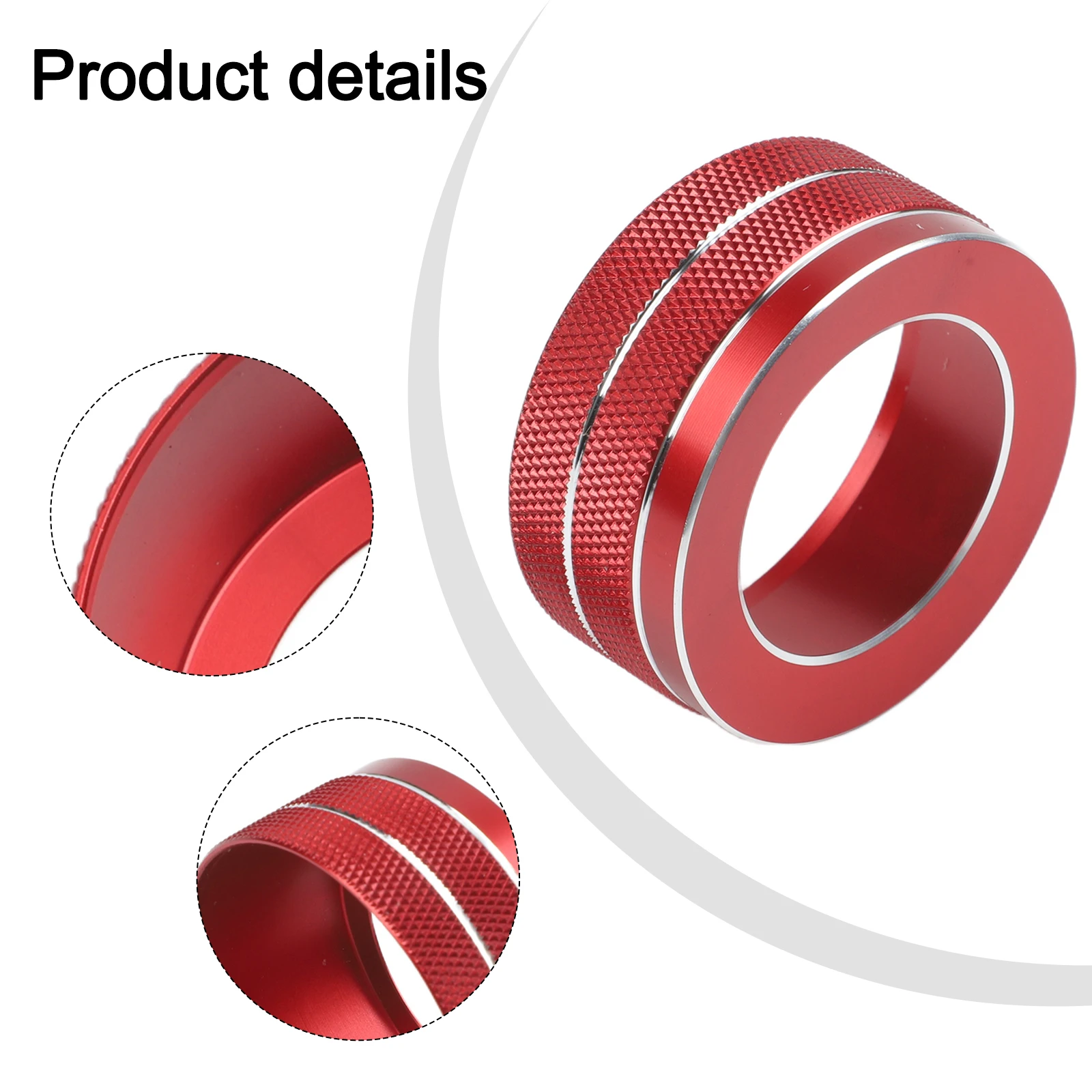 Enhanced Grip Knob Cover Knob Cover Interior Trim Accent Black Alloy Knob Cover Enhanced Grip Weather Resistant
