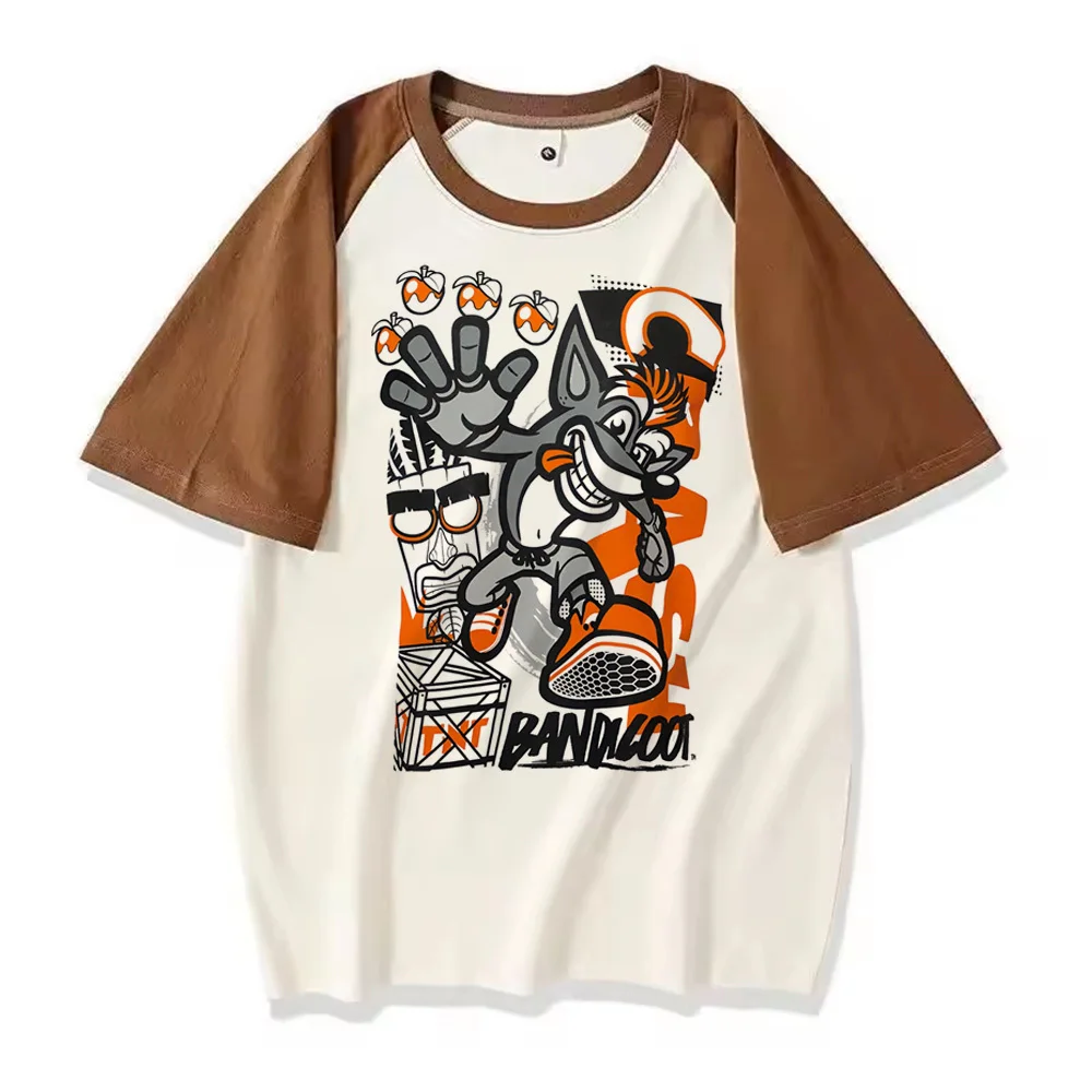 Crash Bandicoot t-shirt teen Gothic anime Classic graphic hip hop Y2k t shirt Grunge 80s harajuku Y2k Classic Digital