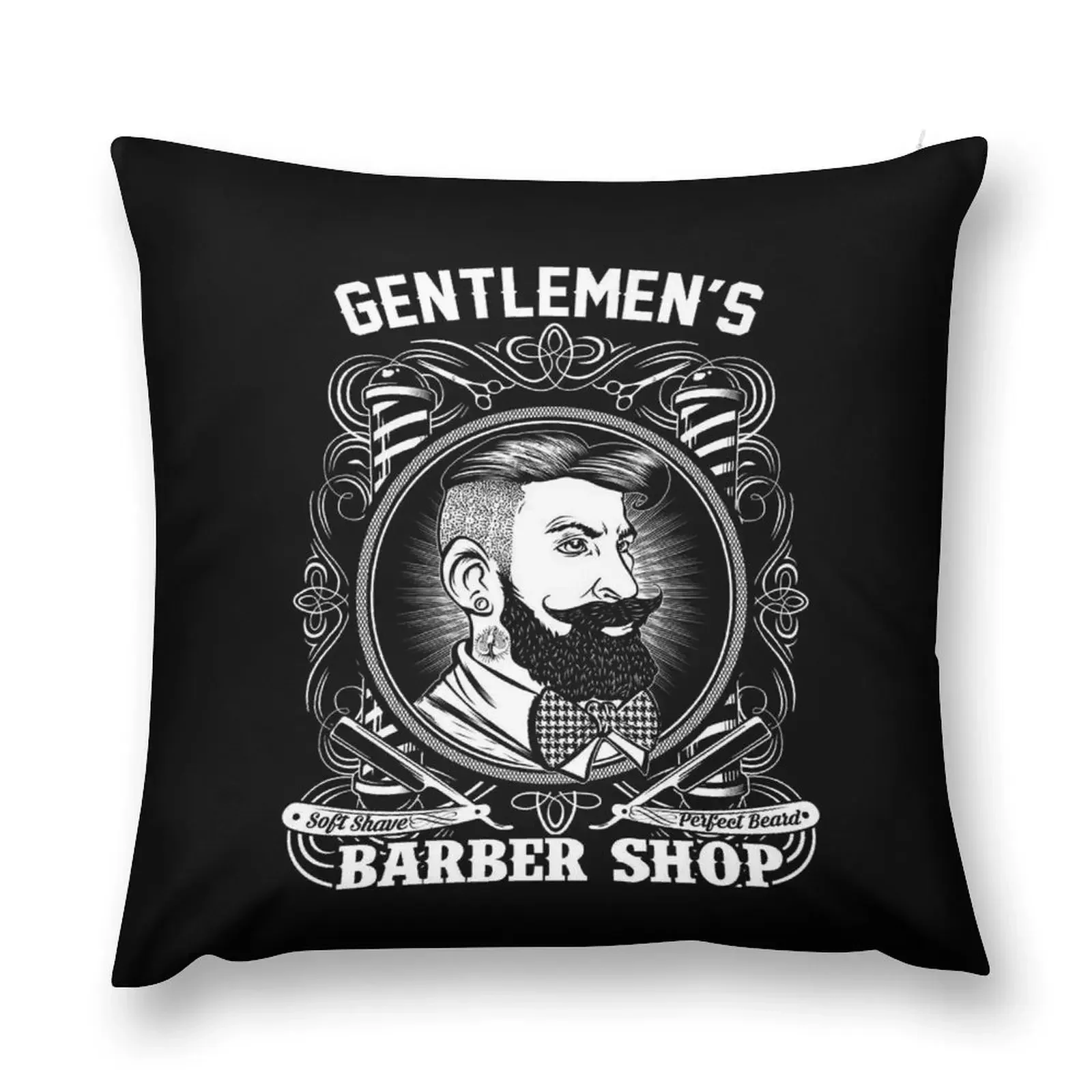 

GENTLEMENS BARBER SHOP : Vintage Advertising Poster Throw Pillow christmas decorations 2025 Plaid Sofa pillow