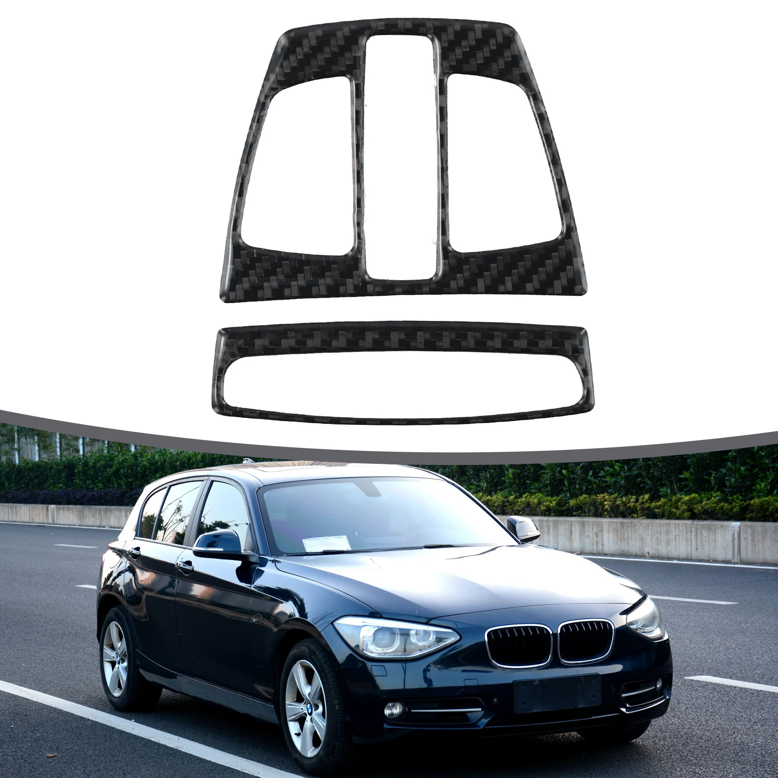 

Brand New Panel Frame Trim 2 Pieces Black Carbon Fiber Carbon Fiber For BMW F30 F34 F32 Reading Light Panel Car