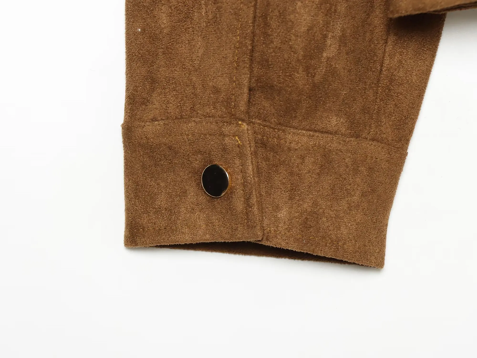 TFMLN Schicke Wildlederjacke für Damen, modischer Reverskragen, lange Ärmel, Taschen, schmal geschnittener Mantel, 2026, neuer Herbst, Gürtel, Damen-Retro-Oberbekleidung – Detail 10