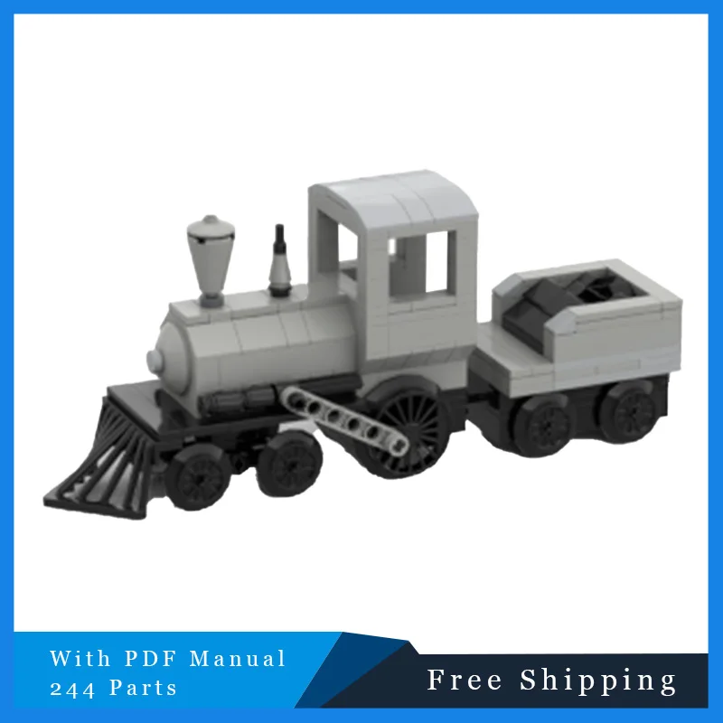 244 piezas de locomotora gris, modelo MOC, bloques de construcción DIY, montar ladrillos, juguetes educativos creativos de Navidad, colección de regalos