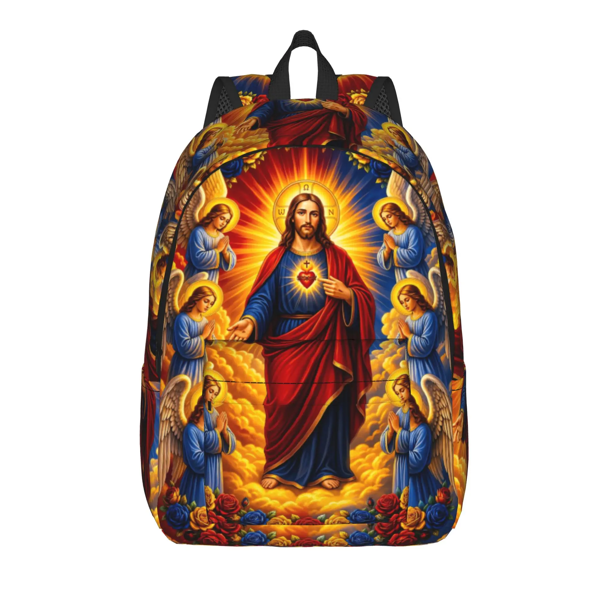 Evil Eye Dotted Print Backpack Student Unisex  Soft Backpacks Polyester Modern School Bags University Design Rucksack
