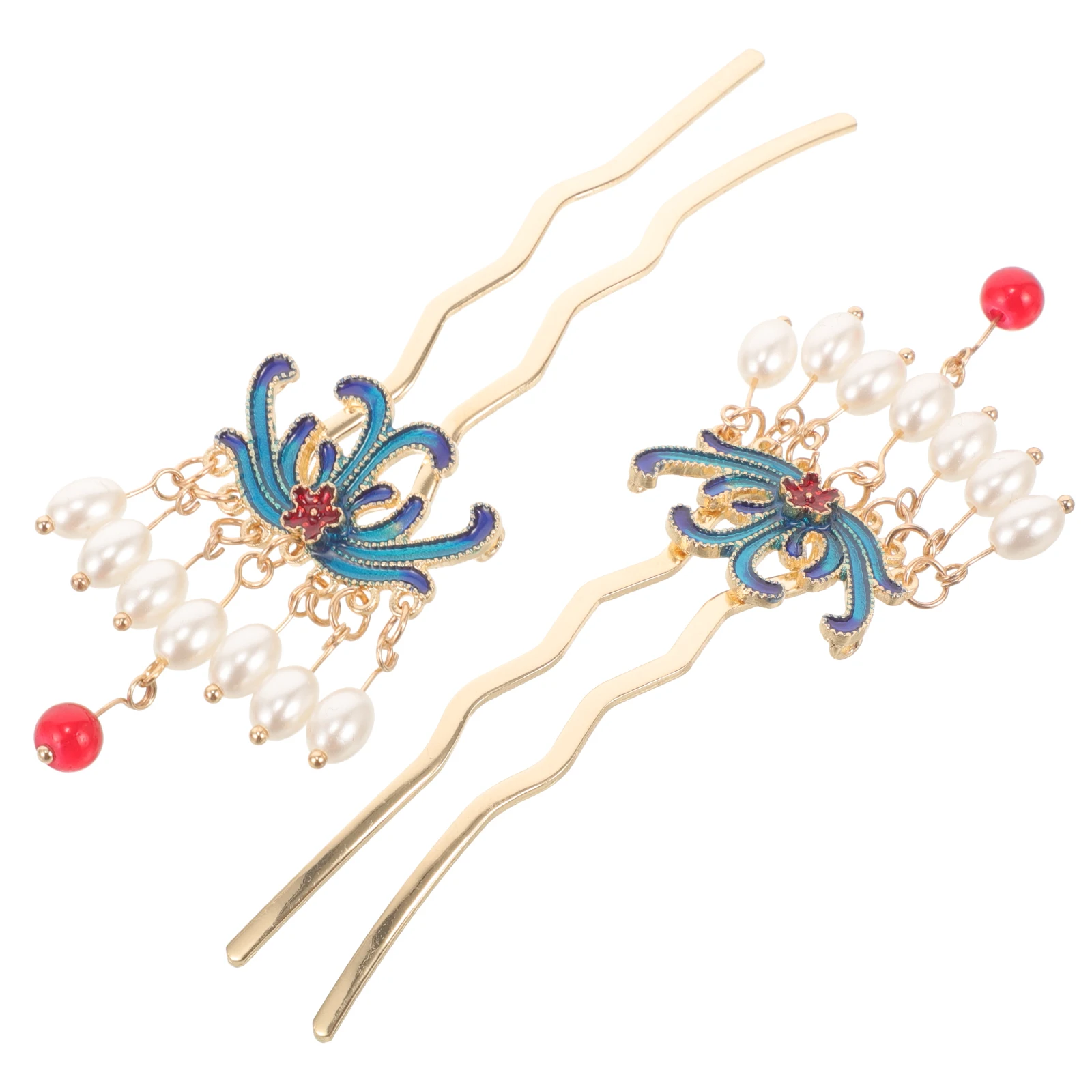 

Pearl Stick Vintage Han Costume Accessories Women Long Alloy Elegant Temperament Hairstyle Buns Decorative