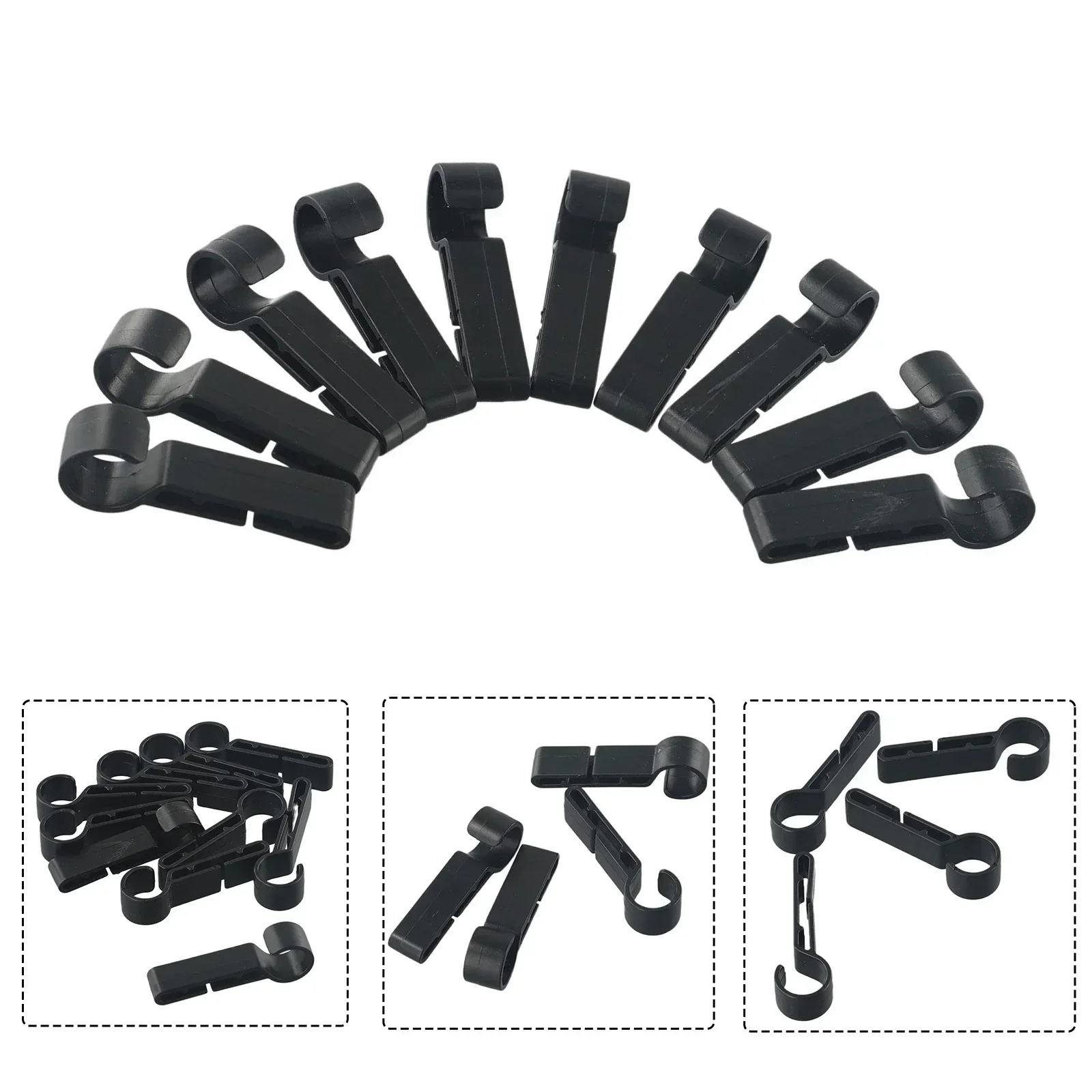 Raplcement Helmet Clips 2.4g 46*15*10mm Lamp Lightweight Safety Cap Attachment Black Hard Hat Head Light Plastic