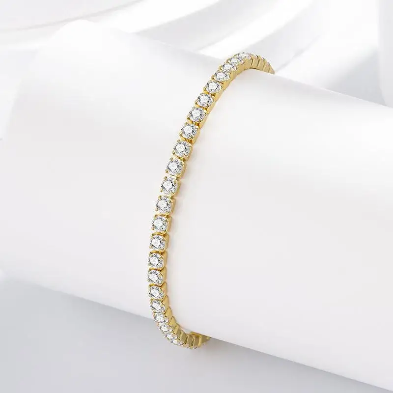 

Браслет из стерлингового серебра 925 пробы 3 мм с цирконами для женщин и мужчин, милая цепочка с цветами, модные украшения для свадьбы и вечеринки, милые женские украшения