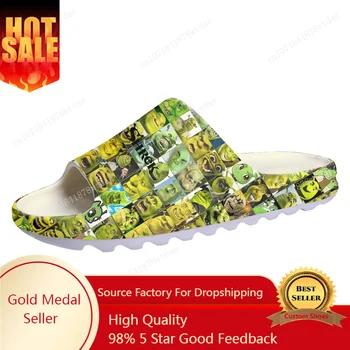 S-Shrek Soft Sole Sllipers Mens Womens Teenager Home Clogs Anime Cartoon Comics Step In Water Shoes on Shit Customize Sandals