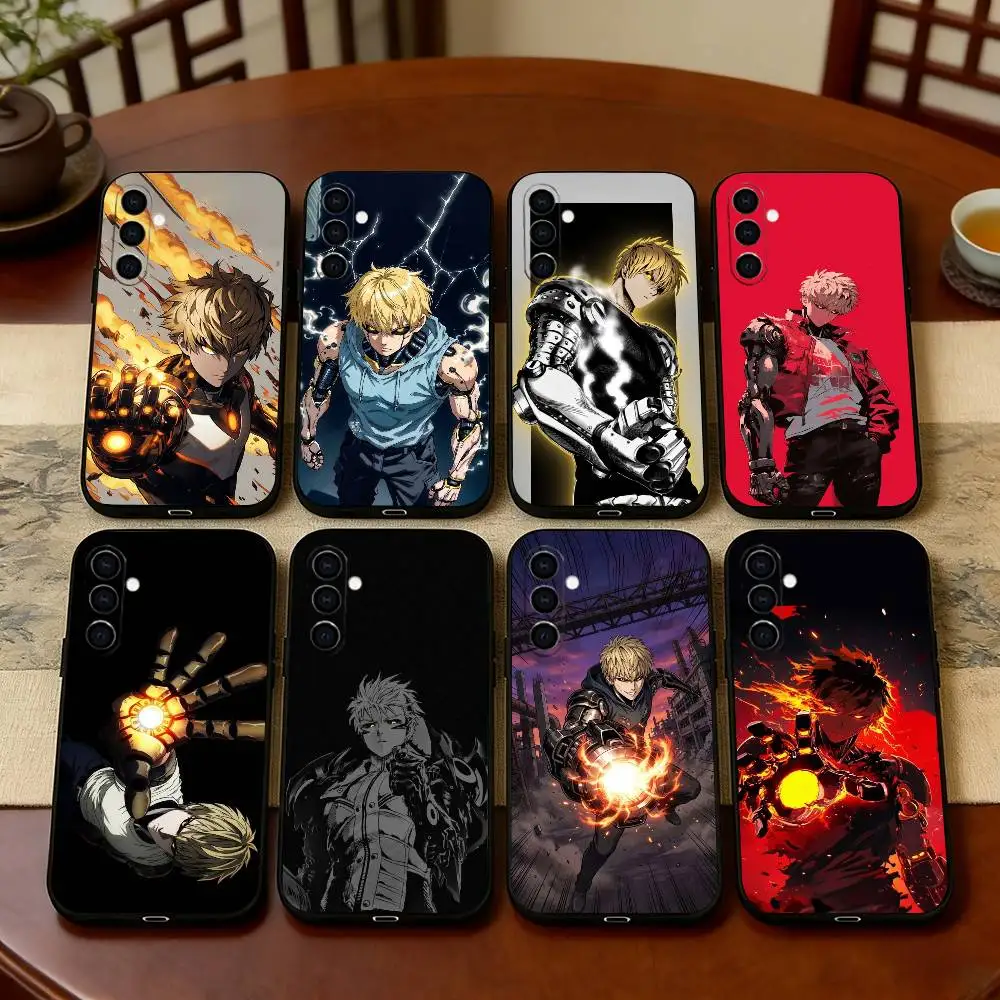 O-One-Punch M-Man G-Genos Phone Case For Samsung Galaxy A73,A72,A71,A70,A53,A52,A51,Soft Silicone Black Cover