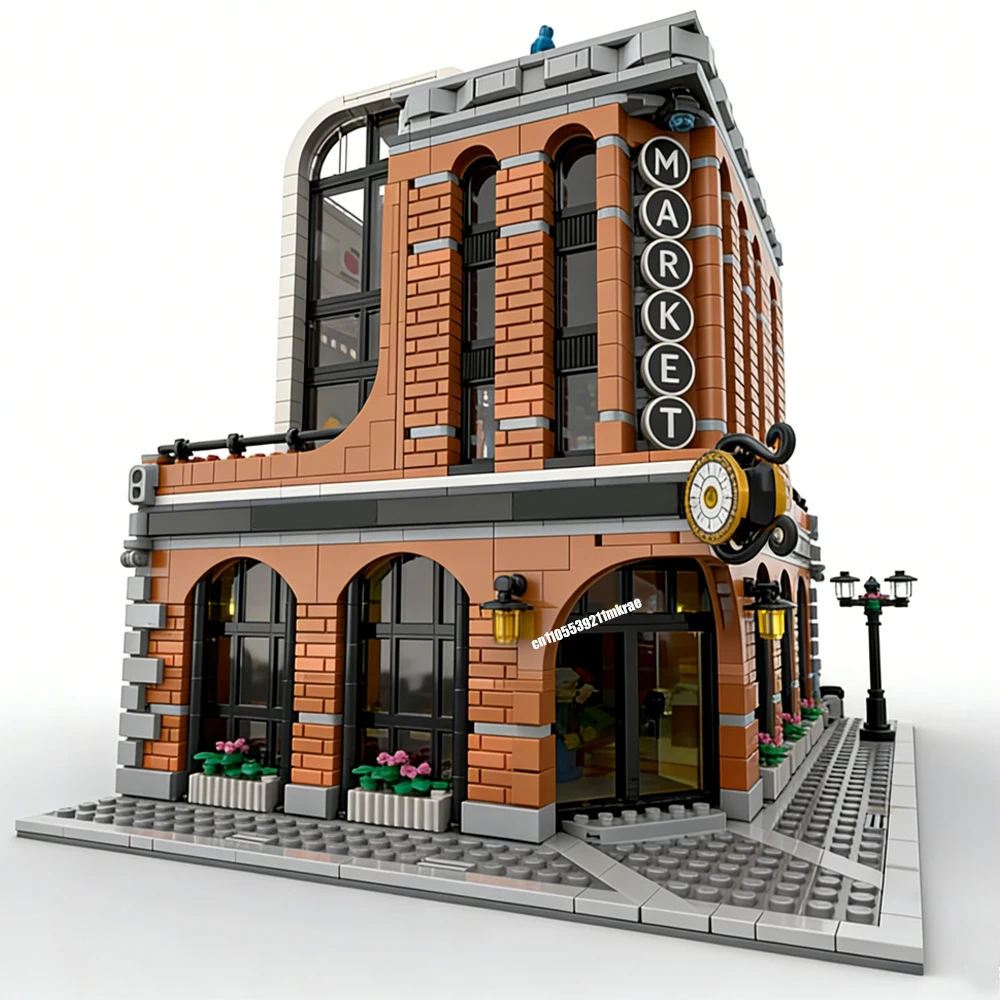 ตัวต่อ 3460 ชิ้น ชุดตลาดถนน ศิลปะ แกลเลอรี แบบจำลอง DIY สร้างสรรค์ ของเล่นเด็ก ประกอบเอง ของขวัญ ตัวต่อบล็อก