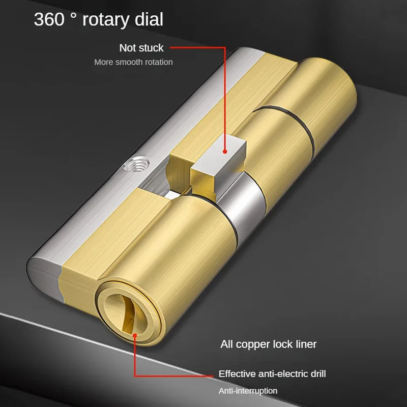 Imagem -06 - Europeu Cilindro de Bloqueio Padrão Porta de Entrada Super C-grade Todo o Cobre Liga de Chaves Mestra Pcs