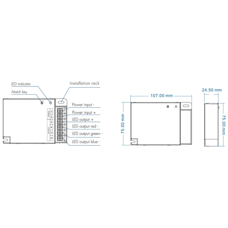 V3-X RGB LED Controller 12-36V DC 3 CH 10A/CH 2.4G RF Wireless Remote Control Single Color CCT LED Strip Lights Controller