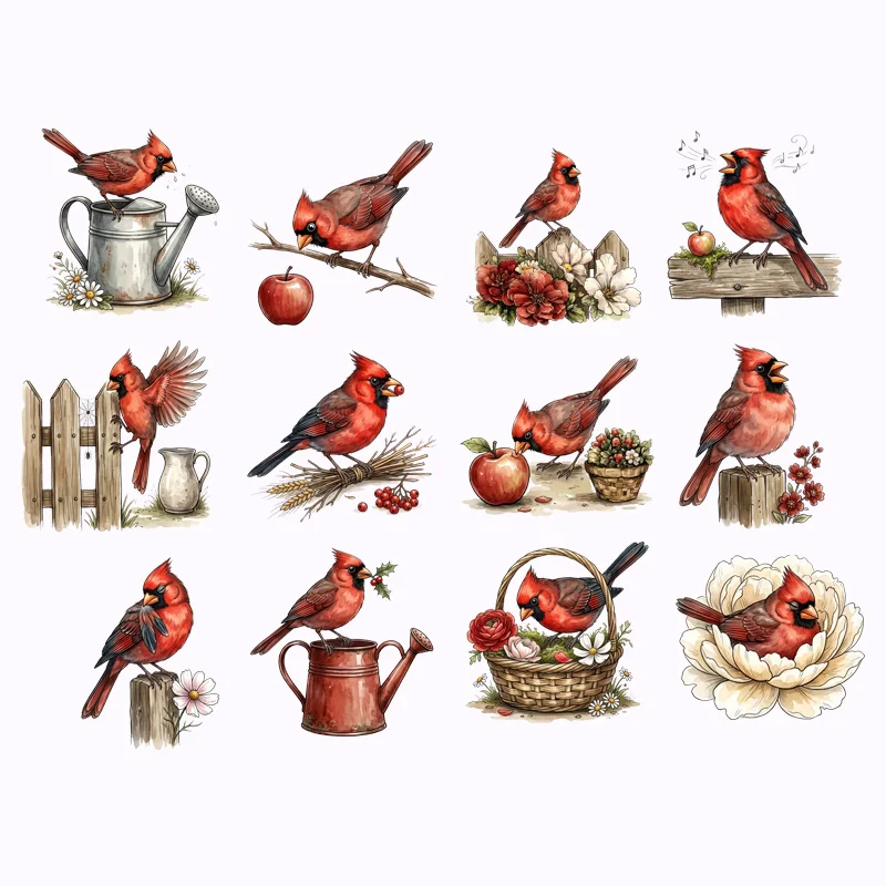 Christmas Animal bird Heat Transfer Print Iron-on decals Cute Squirrel Deer Penguin Patterns for DIY kids Clothes Decoration