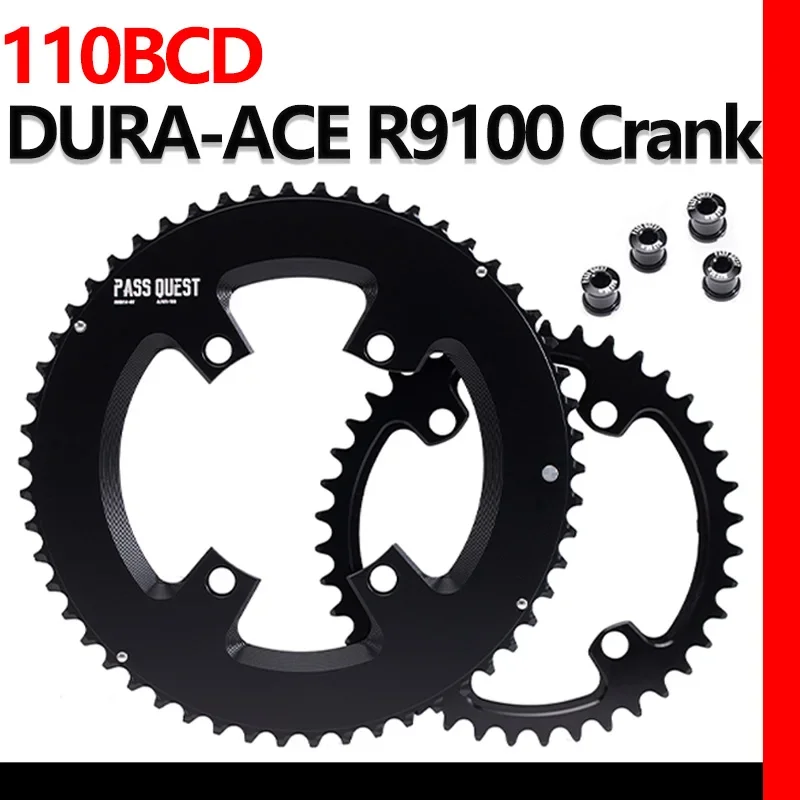 110 Bcd 4 Bolt Chainring for SHIMANO 105 DURA-ACE R9100 2X Chainring 48-35T 50-34T 52-36T 53-39T 54-40T 56-42T 11 12 Speed