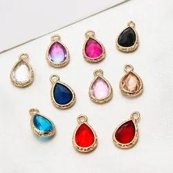 1pcs Diy Jewelry Accessories Copper Edging Colorful Drop Earrings Pendant Necklace Bracelet Pendant Material Handmade Charms