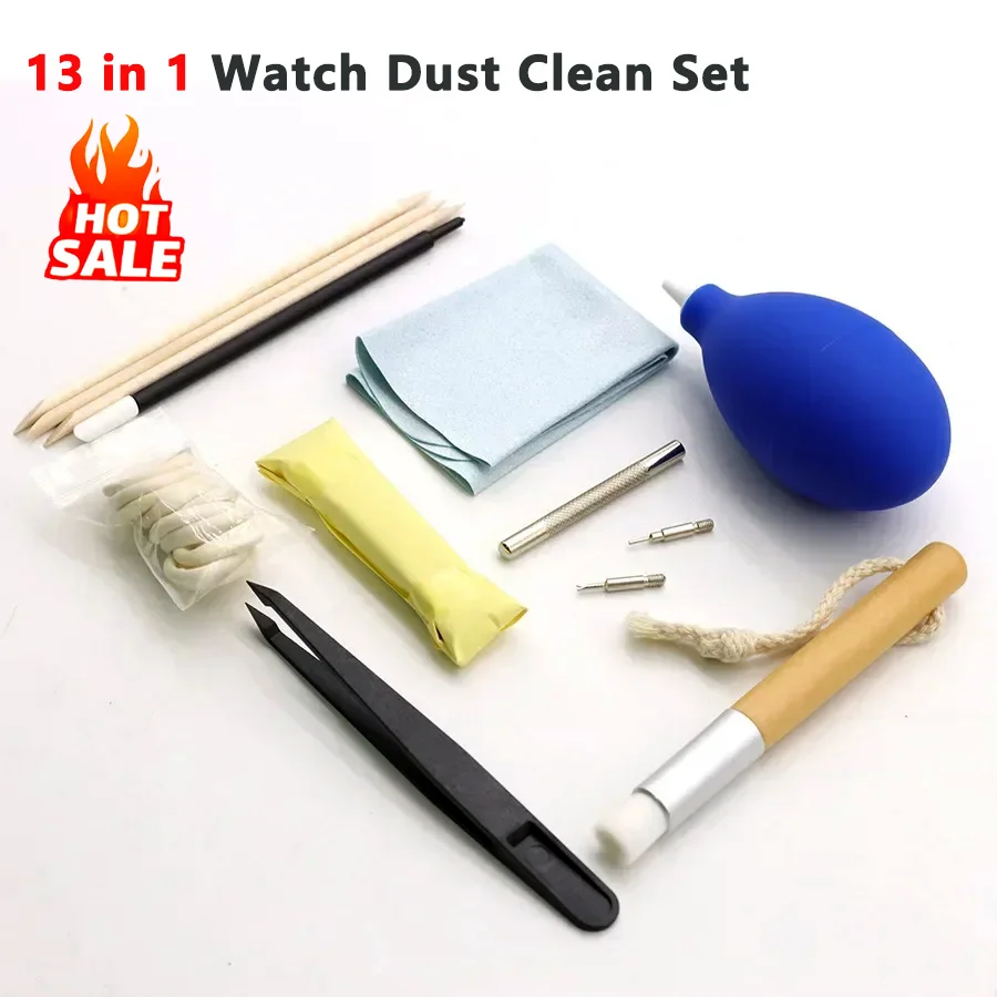 13 stücke Uhr Staub Sauber Set Luft Gebläse Pumpe Gummi Armbanduhr Teile Reiniger Pinsel Werkzeug Reinigung Anzug Uhr Reparatur Werkzeug pflege Kit