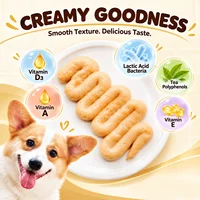 Lickable Dog Treats Creamy Puree Squeeze Pouch Chicken Beef Duck Flavors Food Topper Soft Pet Snacks & Training Rewards 80g 100g 2