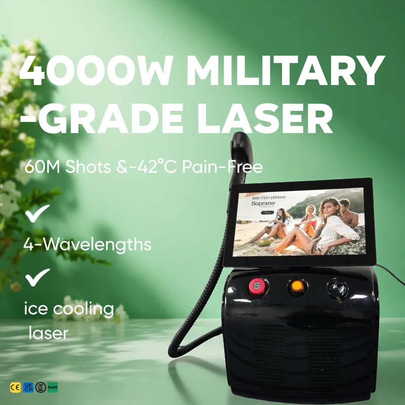 

Diode Laser Hair Removal Device 4 Wavelengths Ice Cool Pain-Free Permanent Women's Bikini Line Face Legs Coarse Hair Remover