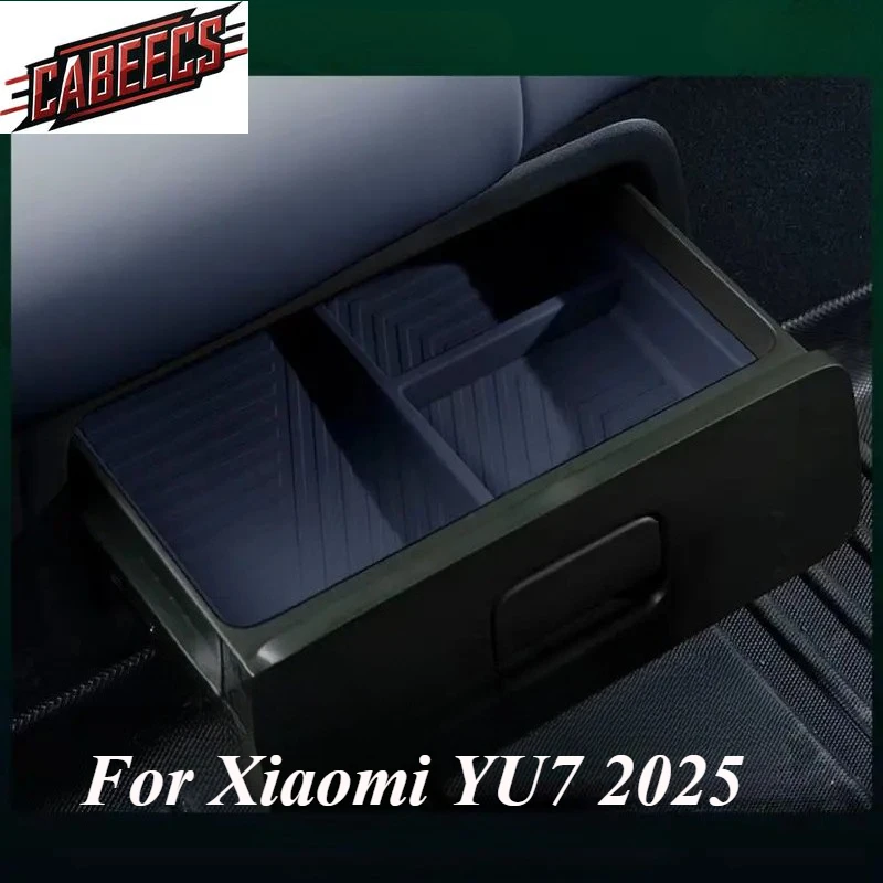 

Для Xiaomi YU7 2025 автомобильный ящик для хранения под заднее сиденье, силиконовый органайзер для сидений, защитная накладка, мягкий чехол для уборки, аксессуары