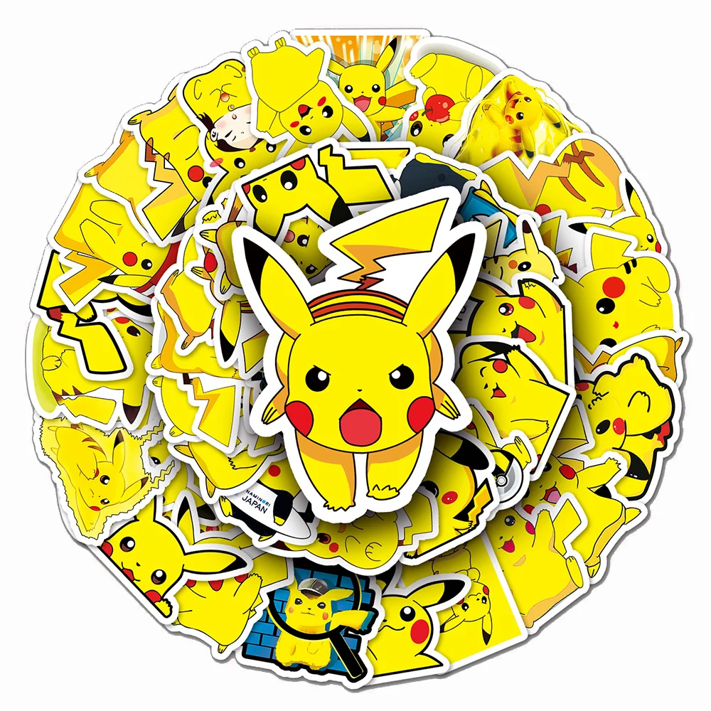 10/30/54pcs Japanese Anime Pokemon Stickers Cartoon Graffiti Pikachu Decals DIY Laptop Phone Case Reward Waterproof Cute Sticker