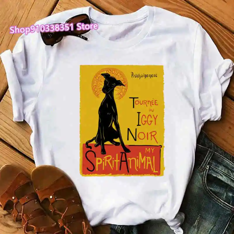 Greyhound Animal Tshirt Women Hip Hop Funny Short Sleeves Femme Dog Lovers Top Female Streetwear White Women Clothing Tumblr