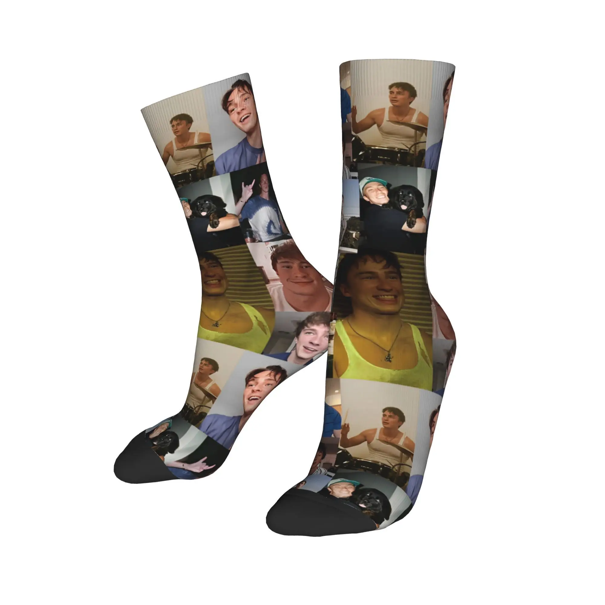 Drew Starkey Photo Collage Winter Warm Cool Men's Women'sSocks Rafe Cameron Actor Breathable Crew Socks